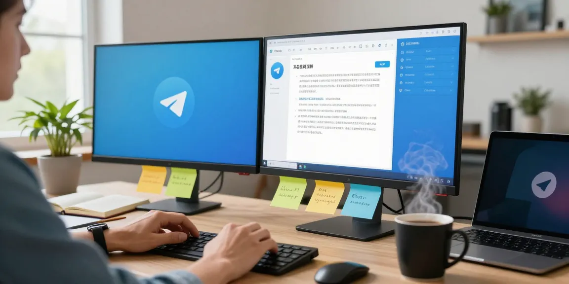 Seamless setup of Telegram Chinese interface in a modern workspace.